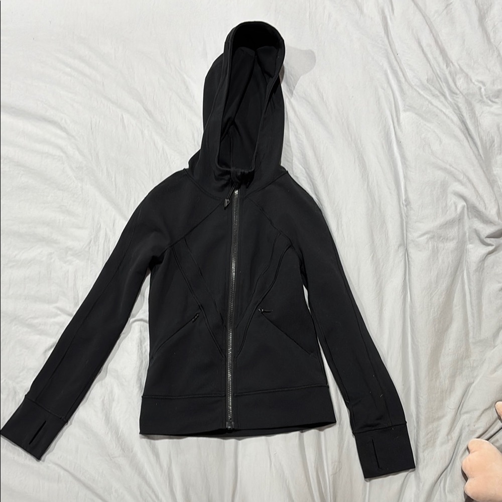 Ivivva Black Fitted Zippered Hoodie Sweatshirt